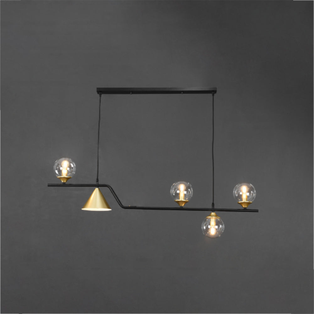 Ray Moderne LED Suspension Noir/Or Verre Salon/Chambre à Coucher - Neutralighting