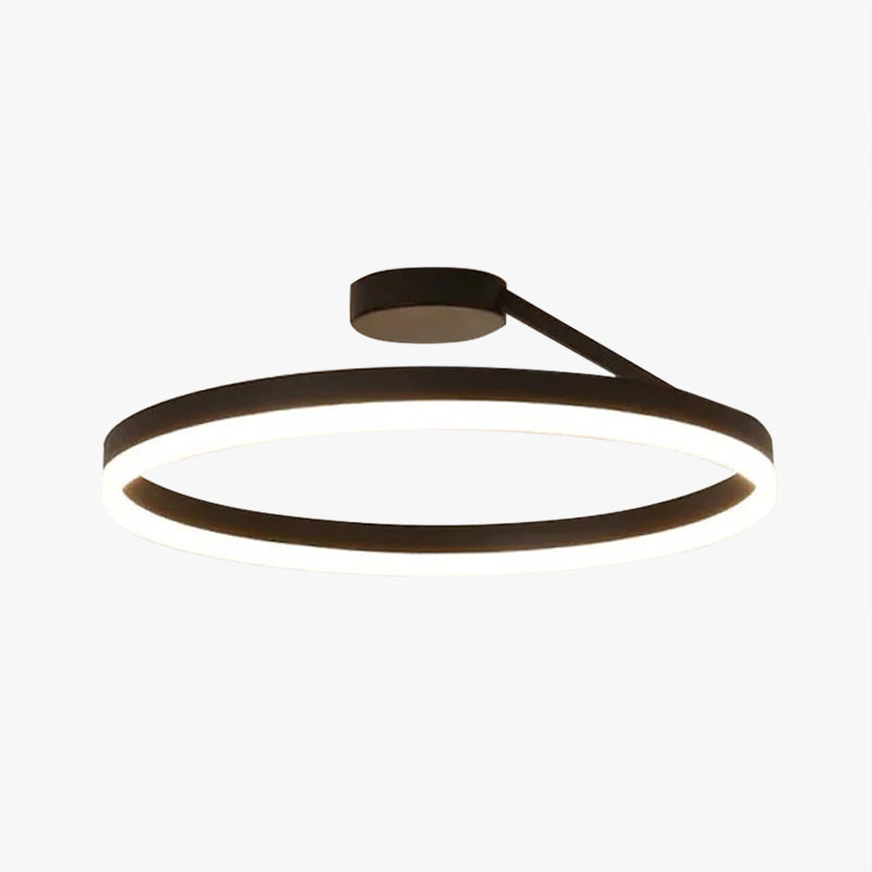 Arisha Plafonnier Rond Moderne, Métal/Acrylique, Noir/Blanc, Salon - Neutralighting