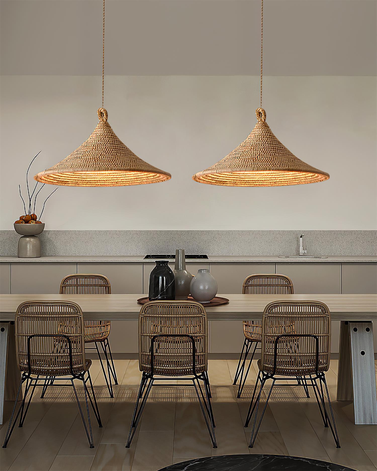 Yariah Suspension Chanvre Conique - Neutralighting
