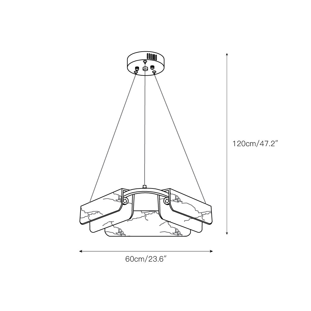 Syphaen Postmodern Luxury Metal Alabaster Chandelier - Lamp Copper