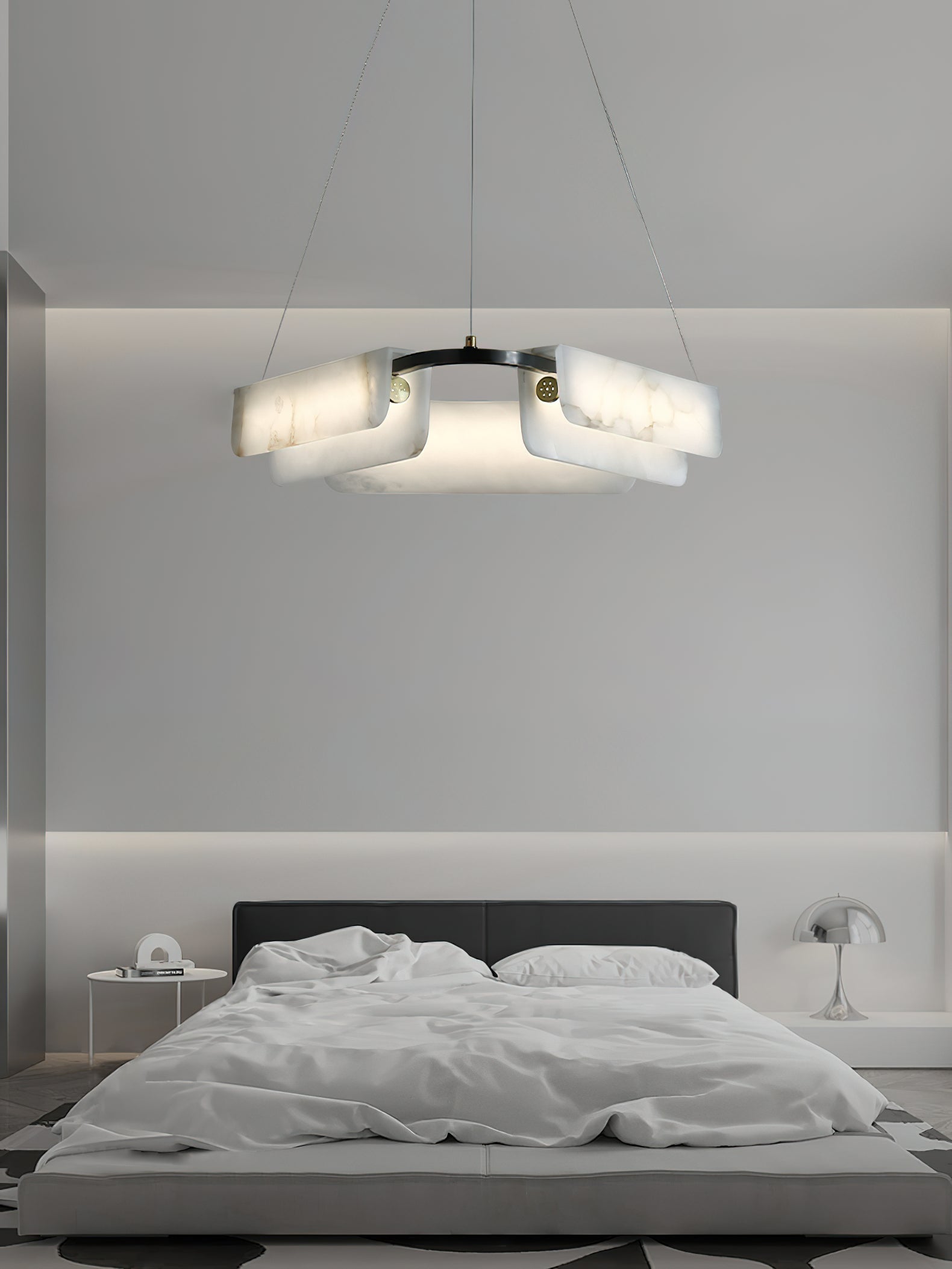 Syphaen Postmodern Luxury Metal Alabaster Chandelier - Lamp Copper