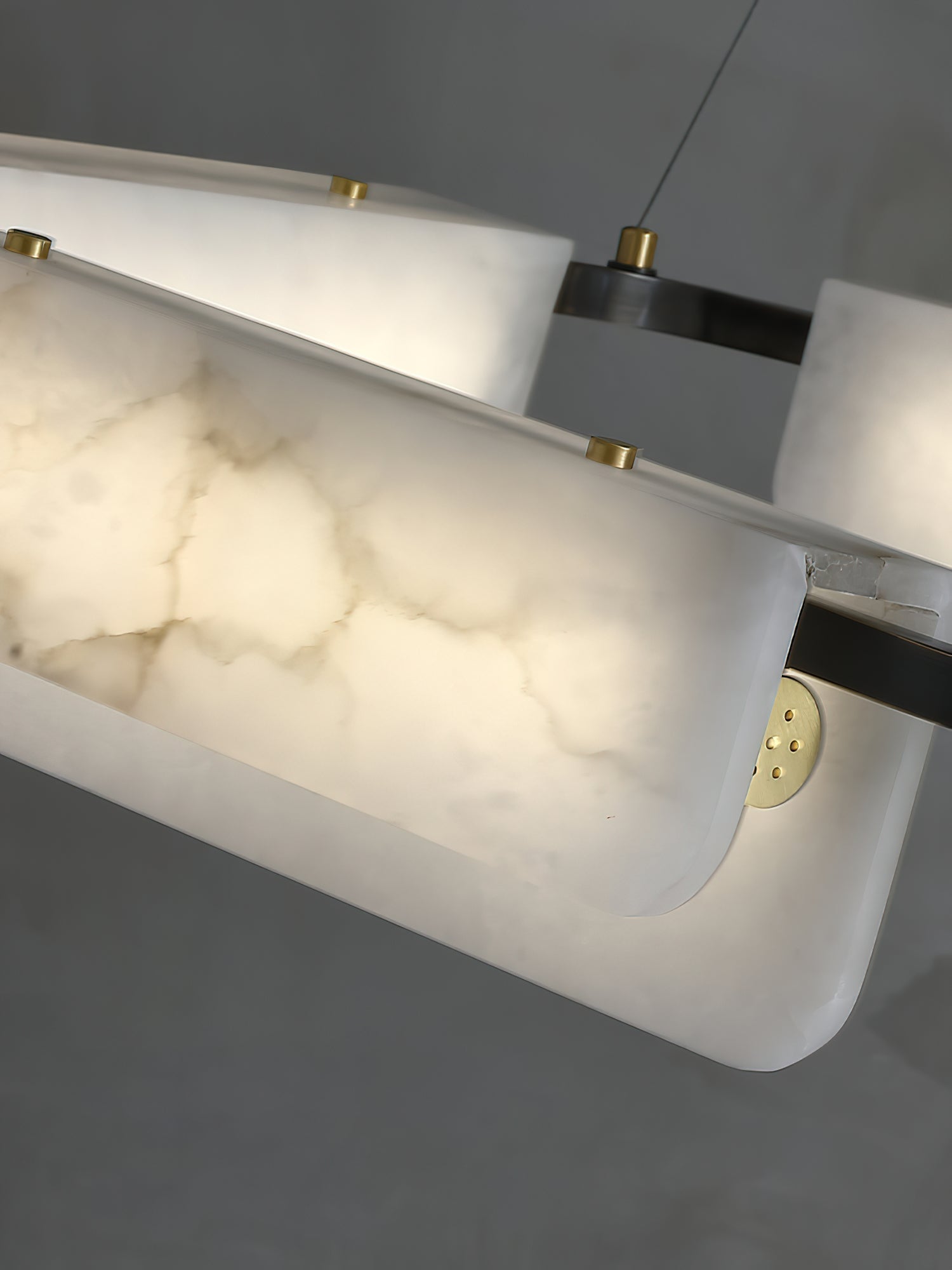 Syphaen Postmodern Luxury Metal Alabaster Chandelier - Lamp Copper