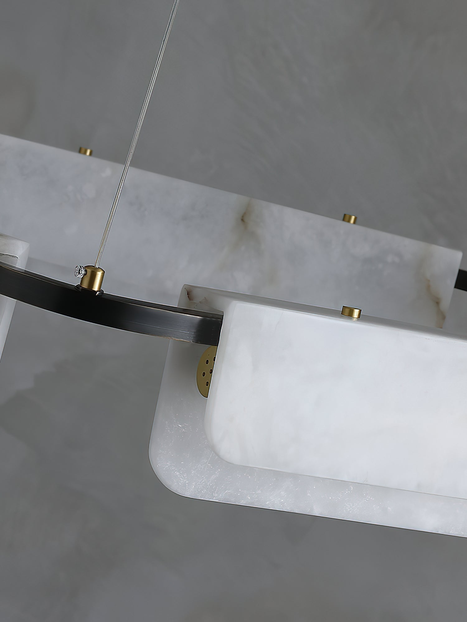 Syphaen Postmodern Luxury Metal Alabaster Chandelier - Lamp Copper