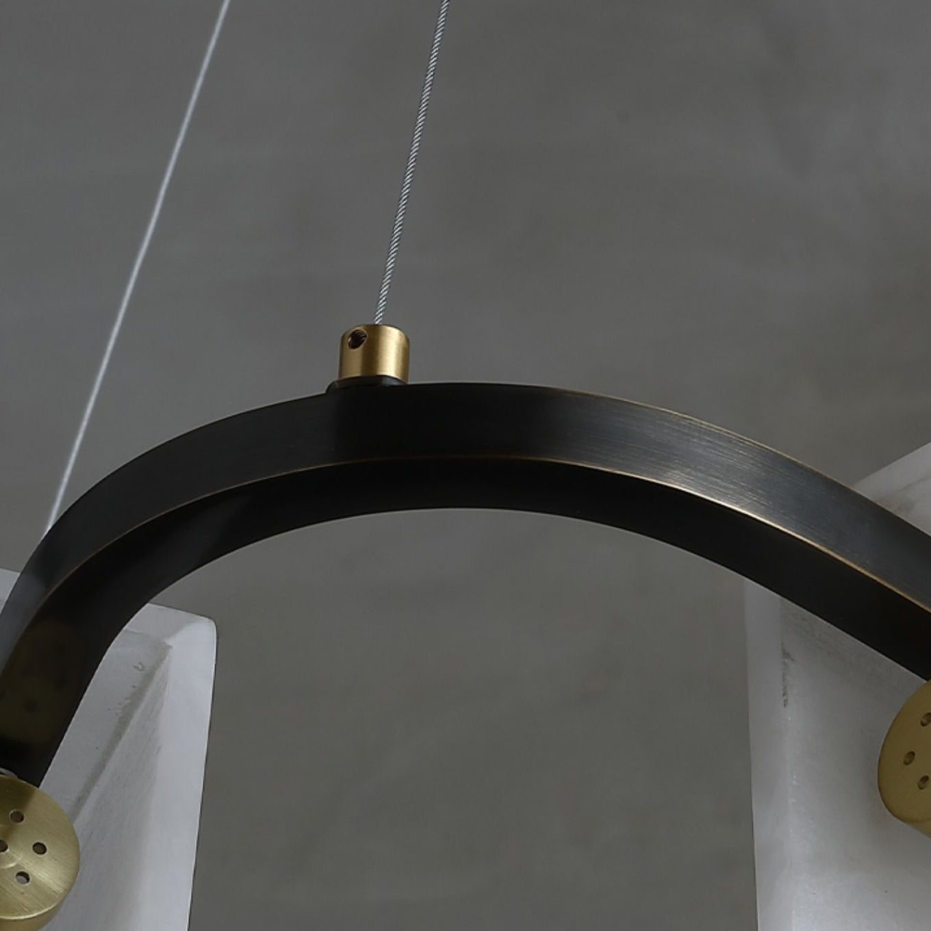 Syphaen Postmodern Luxury Metal Alabaster Chandelier - Lamp Copper