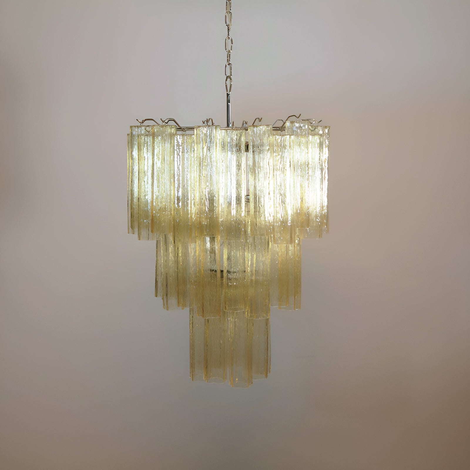 Aurora Chandelier Yellow Glass Tube Tiered Warm - Letslighting