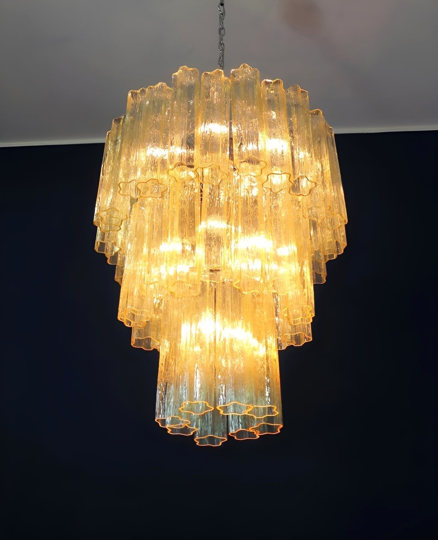 Aurora Chandelier Yellow Glass Tube Tiered Warm - Letslighting