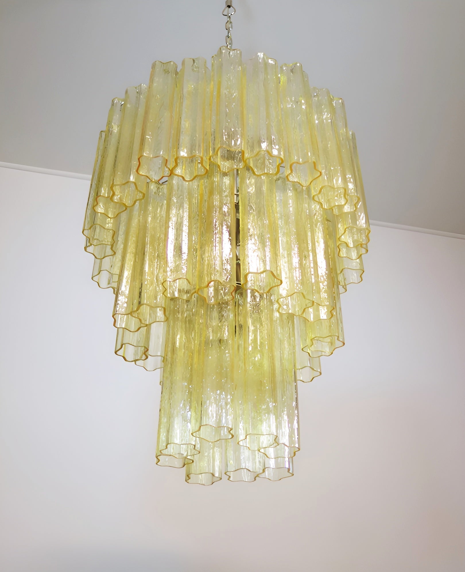 Aurora Chandelier Yellow Glass Tube Tiered Warm - Letslighting