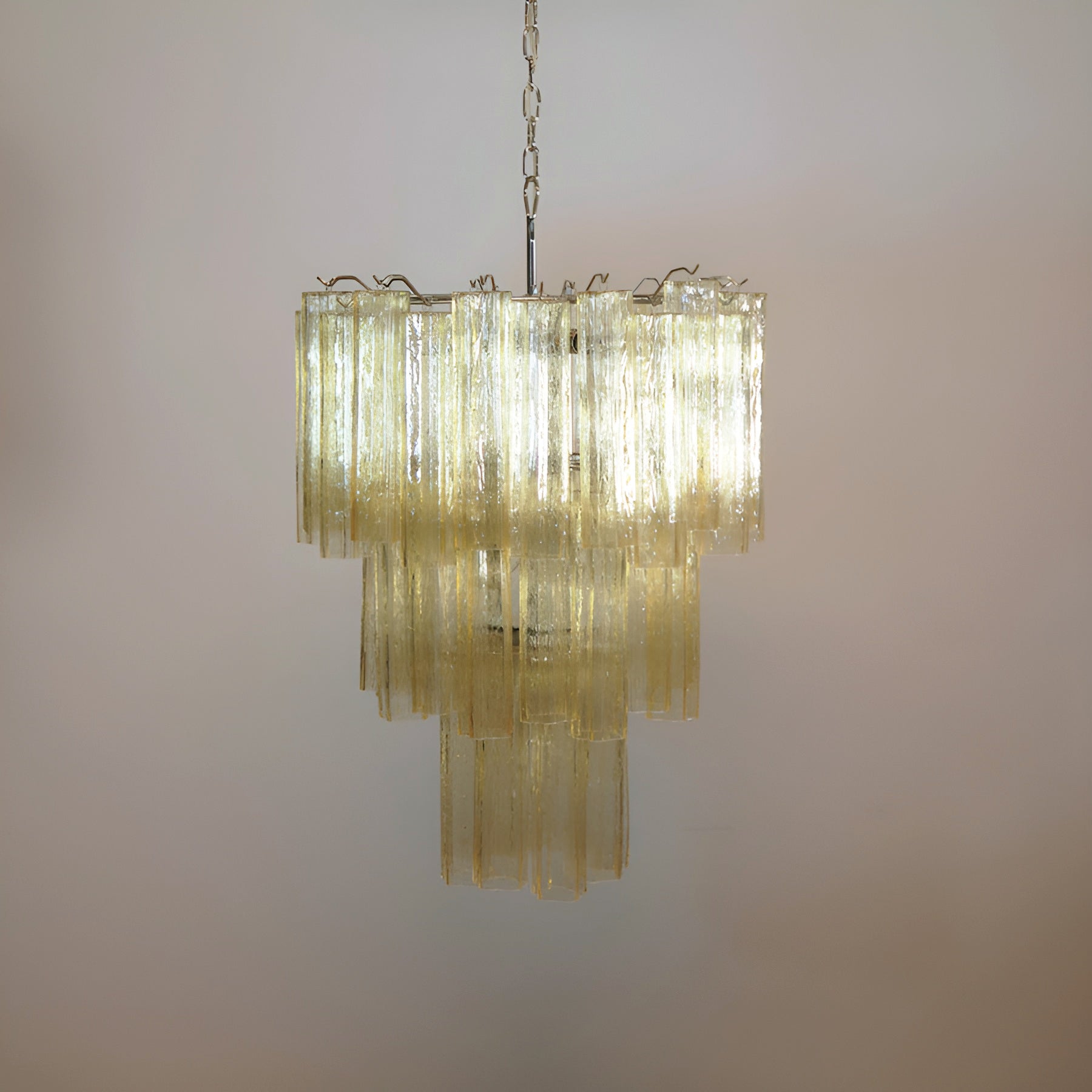Aurora Chandelier Yellow Glass Tube Tiered Warm - Letslighting