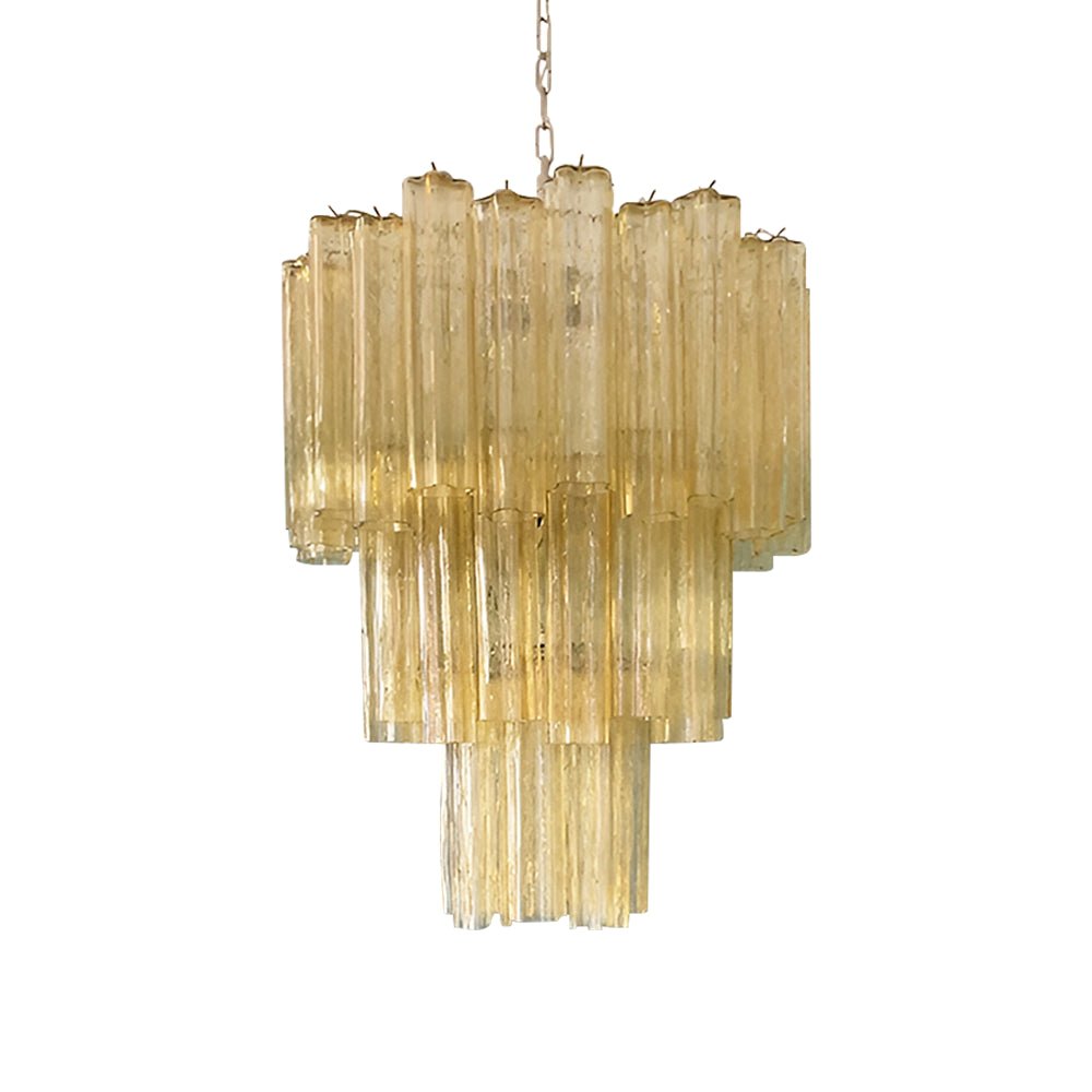 Aurora Chandelier Yellow Glass Tube Tiered Warm - Letslighting