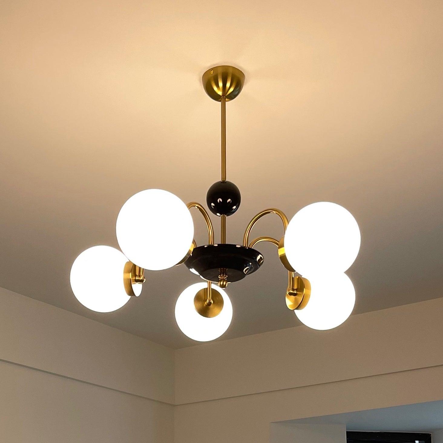 Lustra Chandelier Cadre en Tige et Blanc - Neutralighting