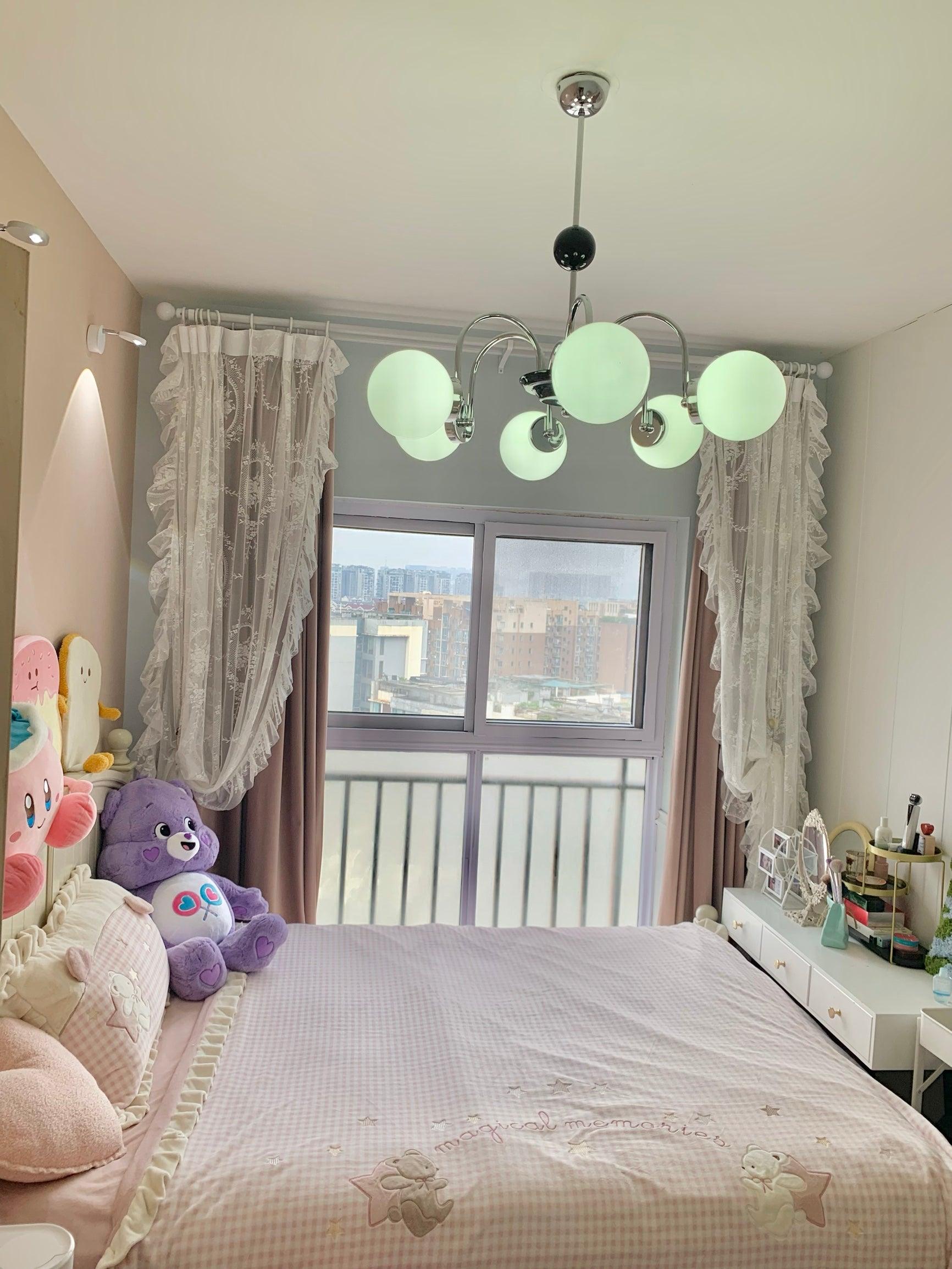 Lustra Chandelier Cadre en Tige et Blanc - Neutralighting