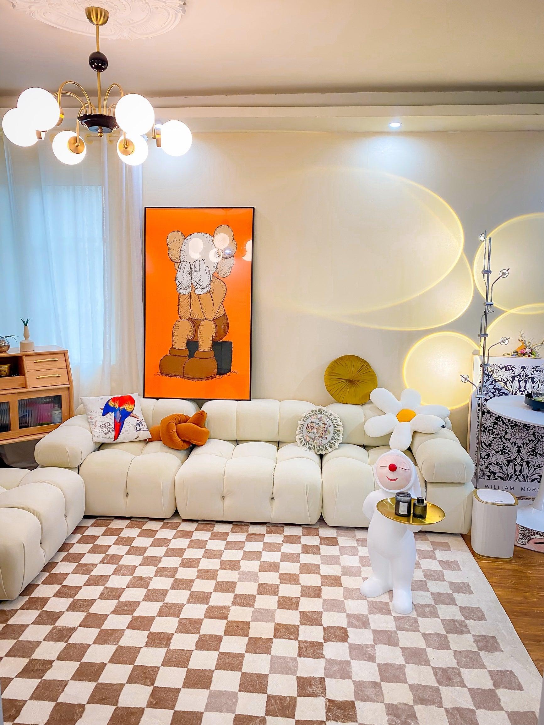 Lustra Chandelier Cadre en Tige et Blanc - Neutralighting