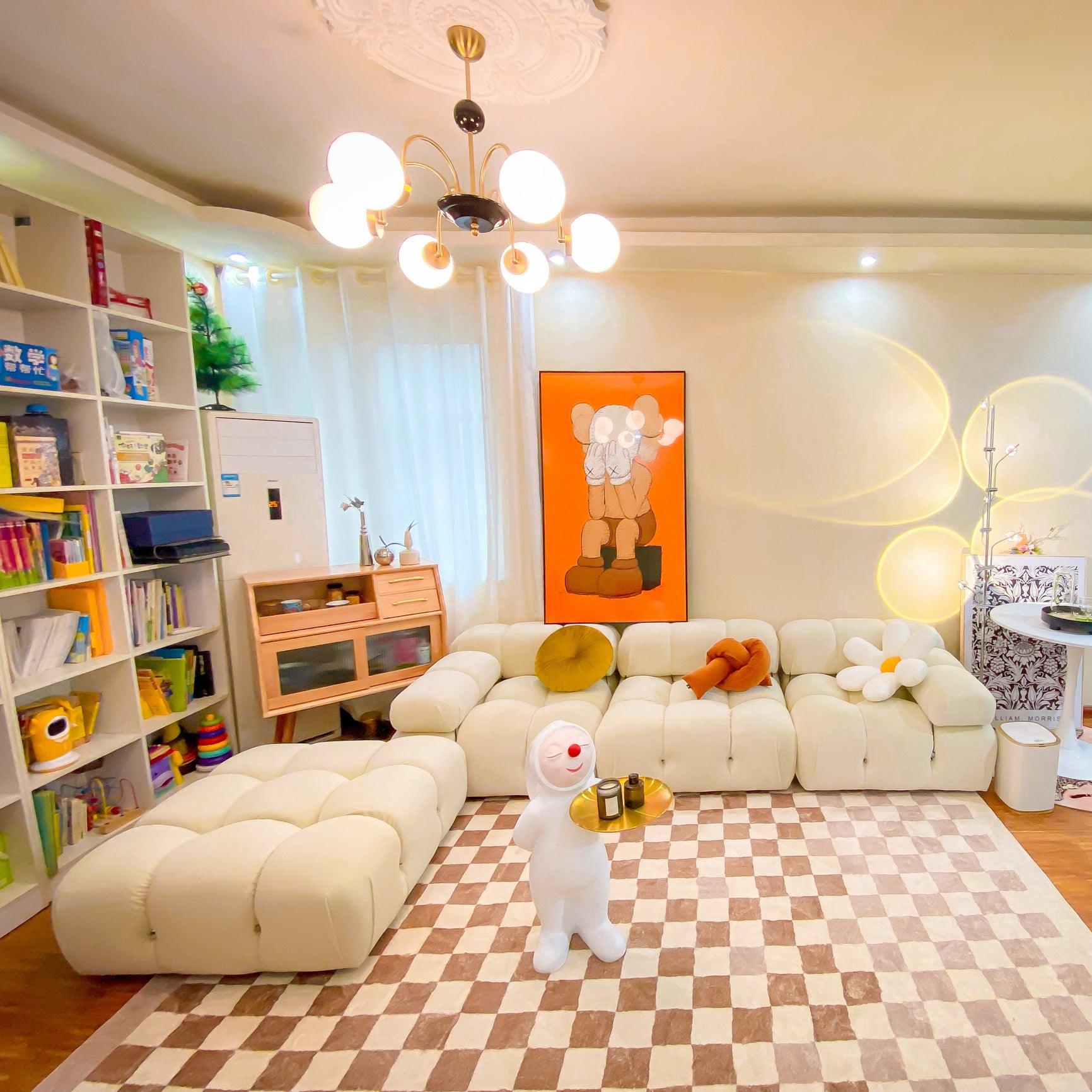 Lustra Chandelier Cadre en Tige et Blanc - Neutralighting