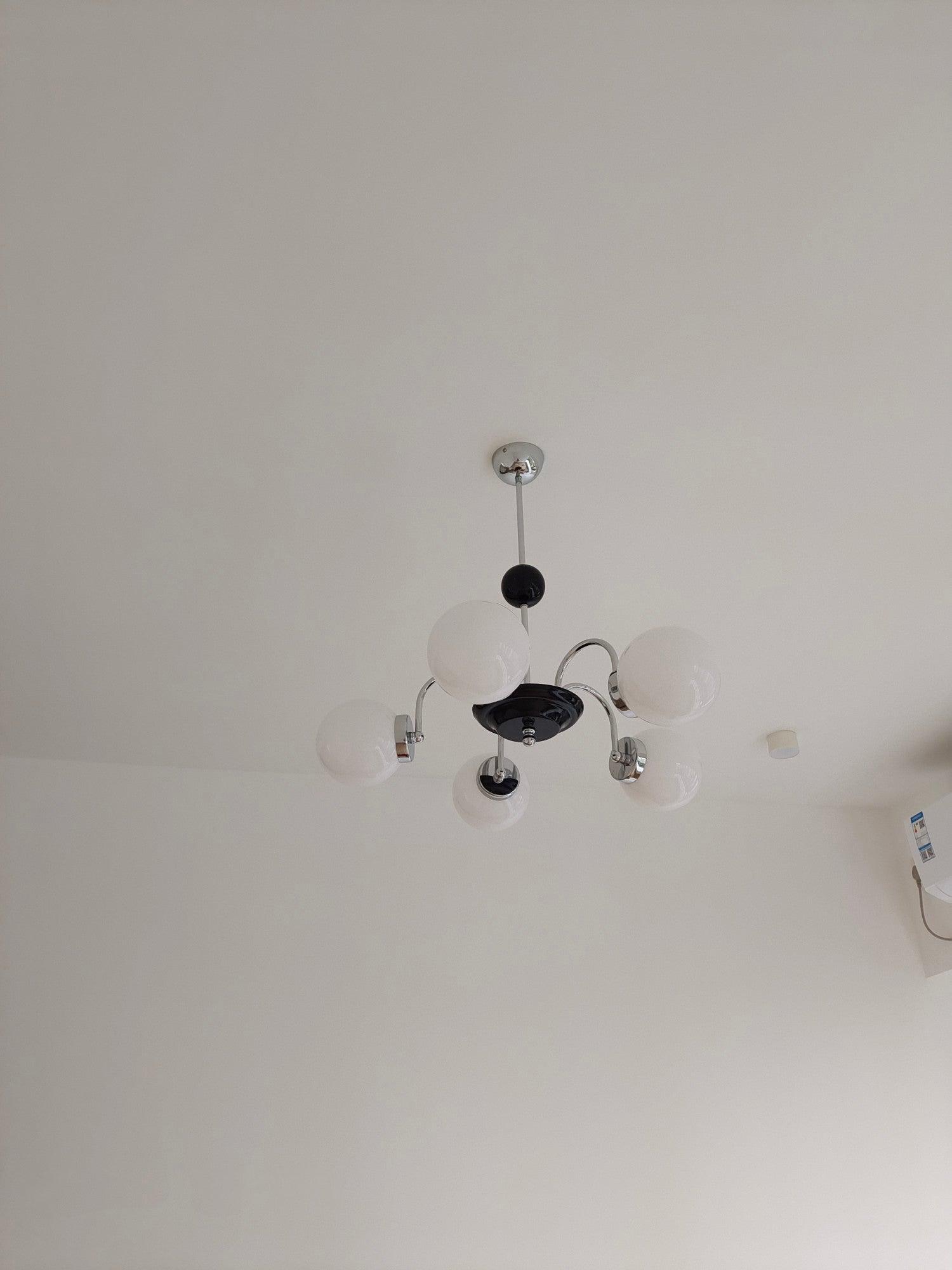 Lustra Chandelier Cadre en Tige et Blanc - Neutralighting