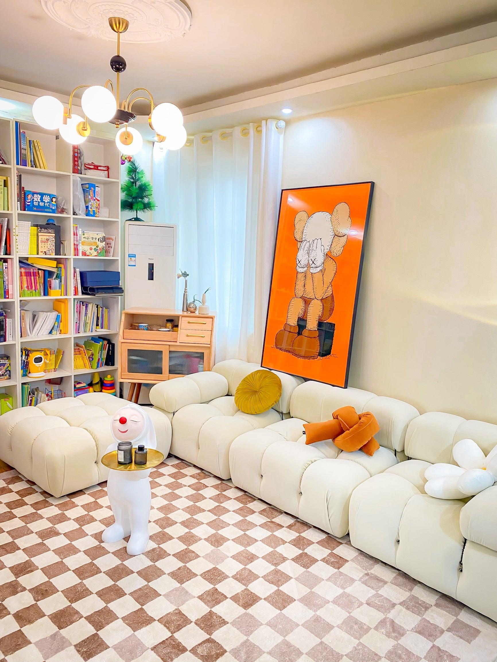 Lustra Chandelier Cadre en Tige et Blanc - Neutralighting