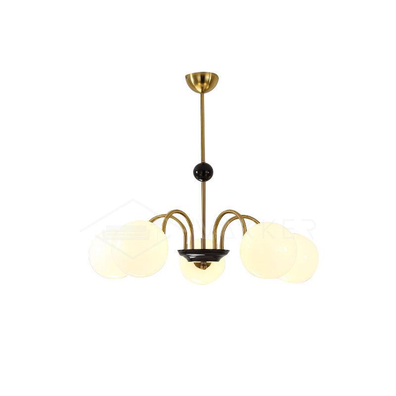 Lustra Chandelier Cadre en Tige et Blanc - Neutralighting