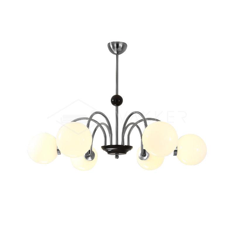 Lustra Chandelier Cadre en Tige et Blanc - Neutralighting