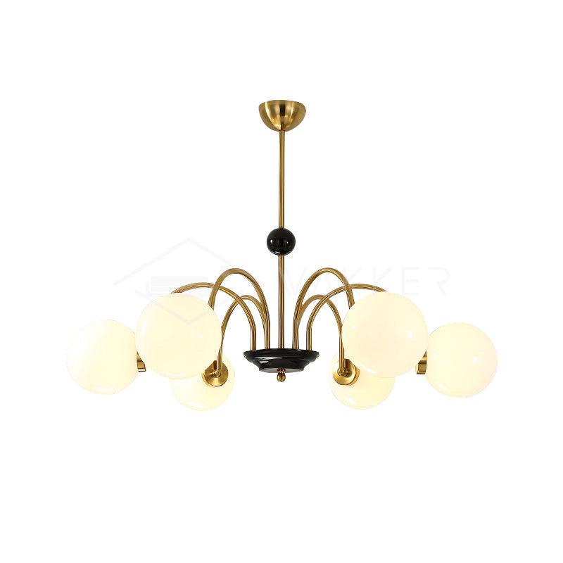 Lustra Chandelier Cadre en Tige et Blanc - Neutralighting