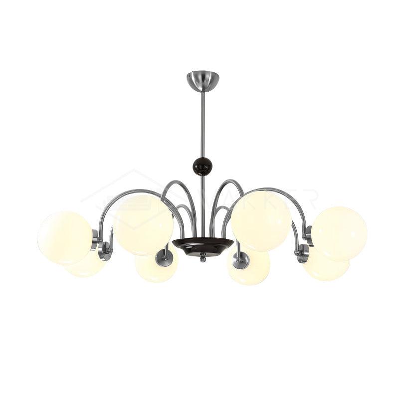 Lustra Chandelier Cadre en Tige et Blanc - Neutralighting