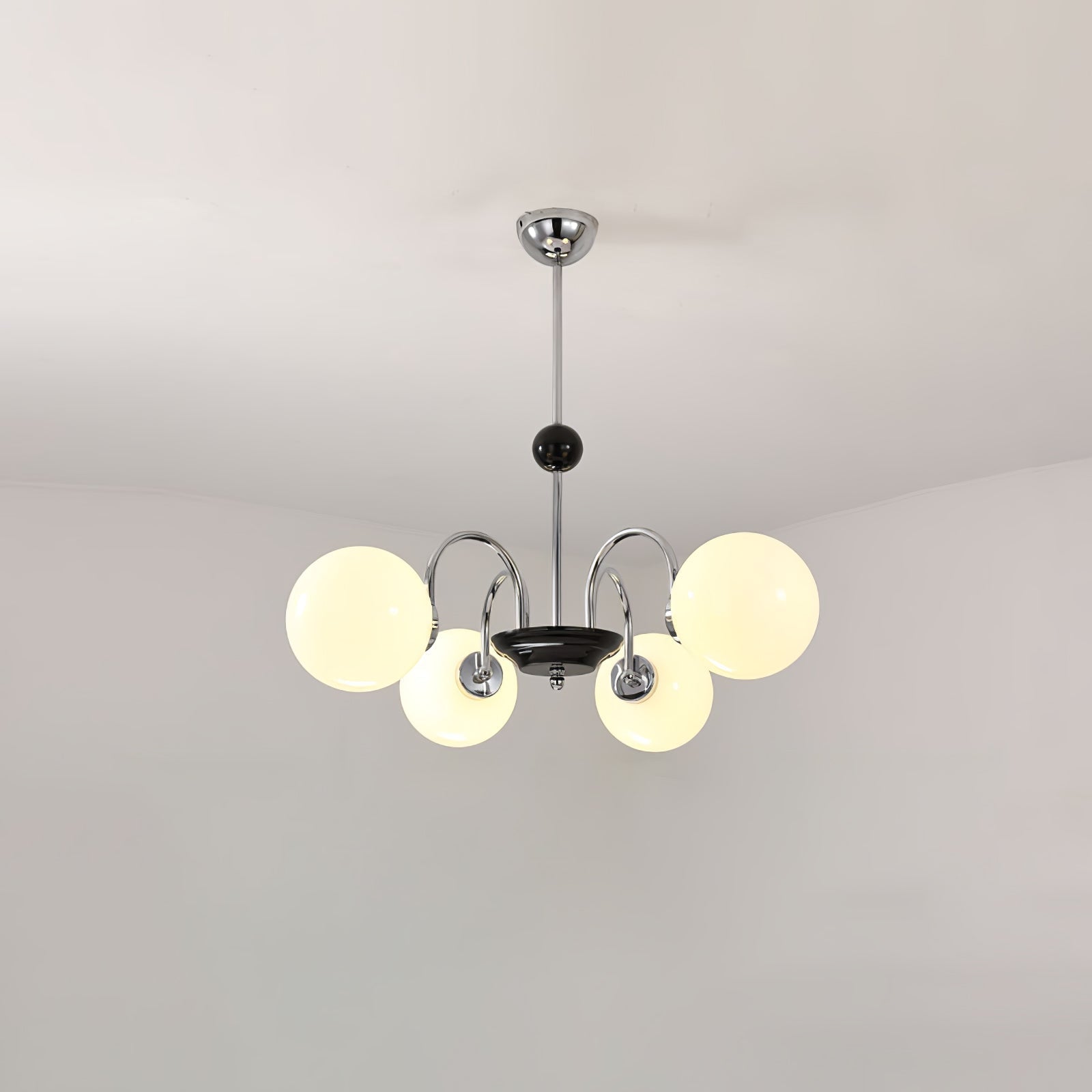 Lustra Chandelier Cadre en Tige et Blanc - Neutralighting