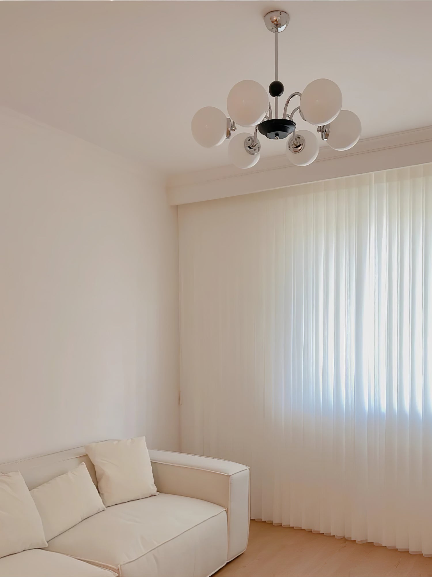 Lustra Chandelier Cadre en Tige et Blanc - Neutralighting