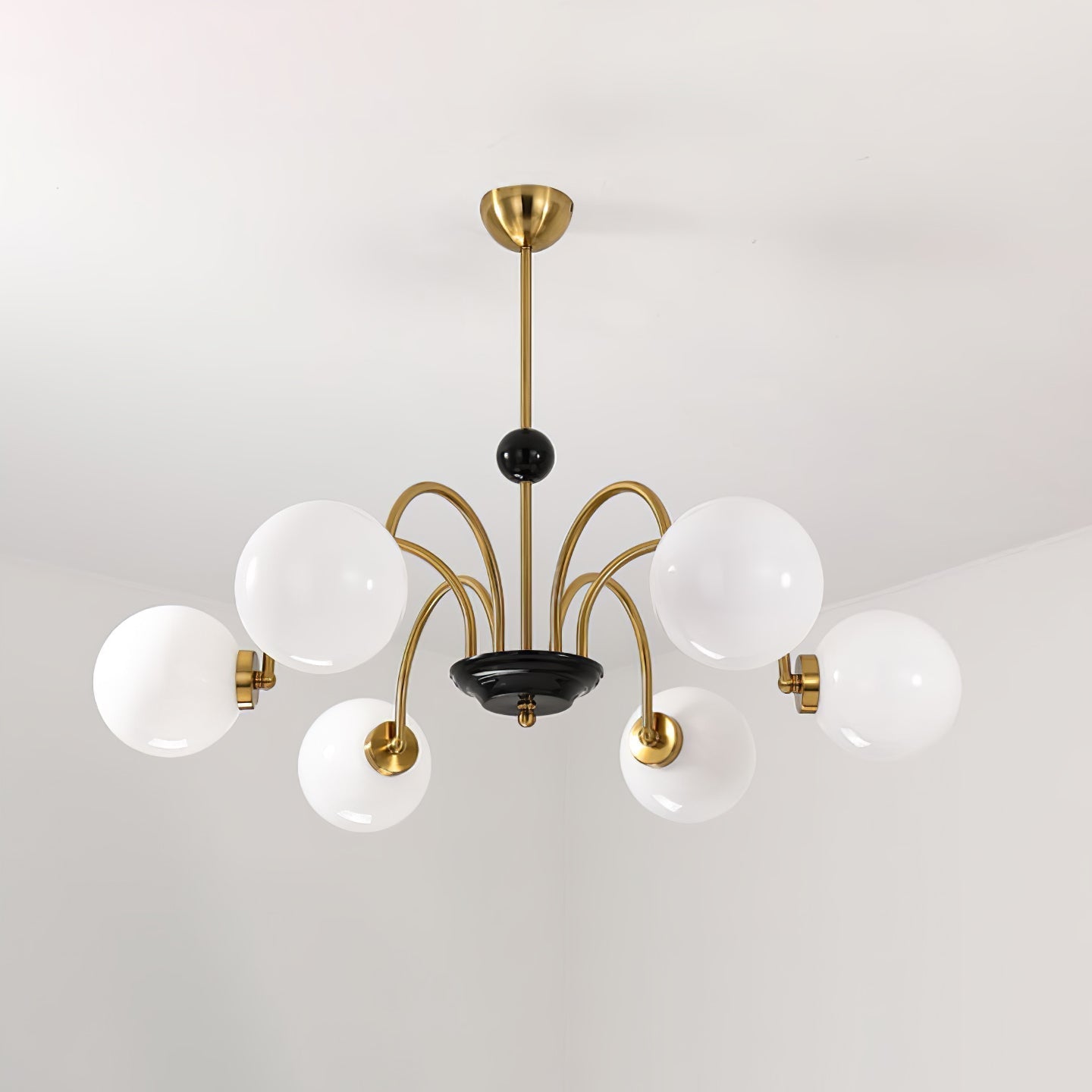 Lustra Chandelier Cadre en Tige et Blanc - Neutralighting