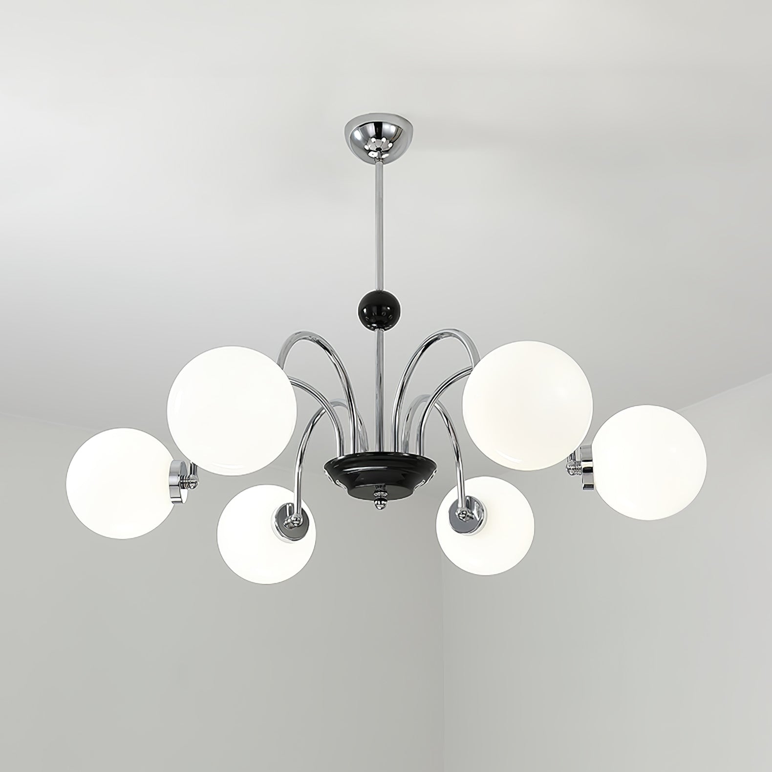 Lustra Chandelier Cadre en Tige et Blanc - Neutralighting