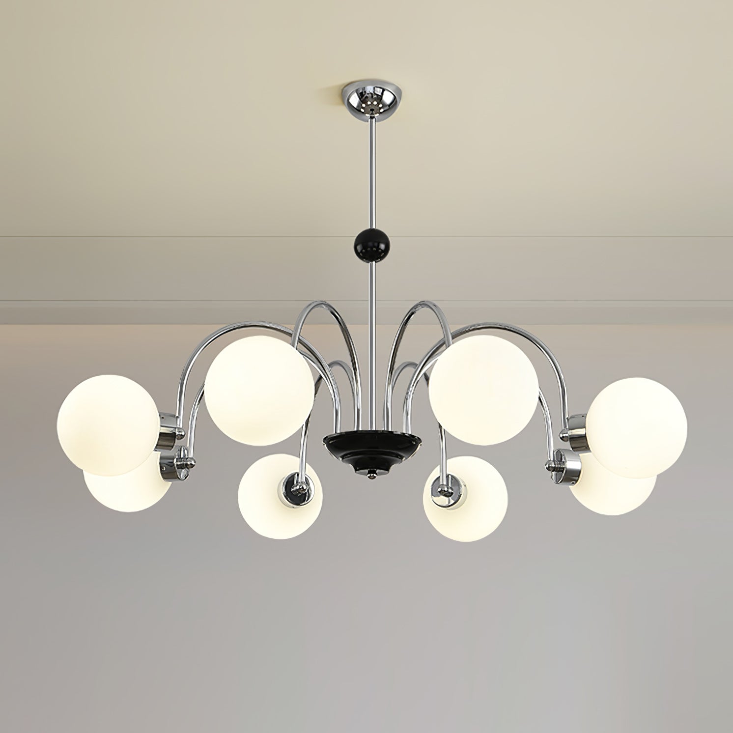Lustra Chandelier Cadre en Tige et Blanc - Neutralighting