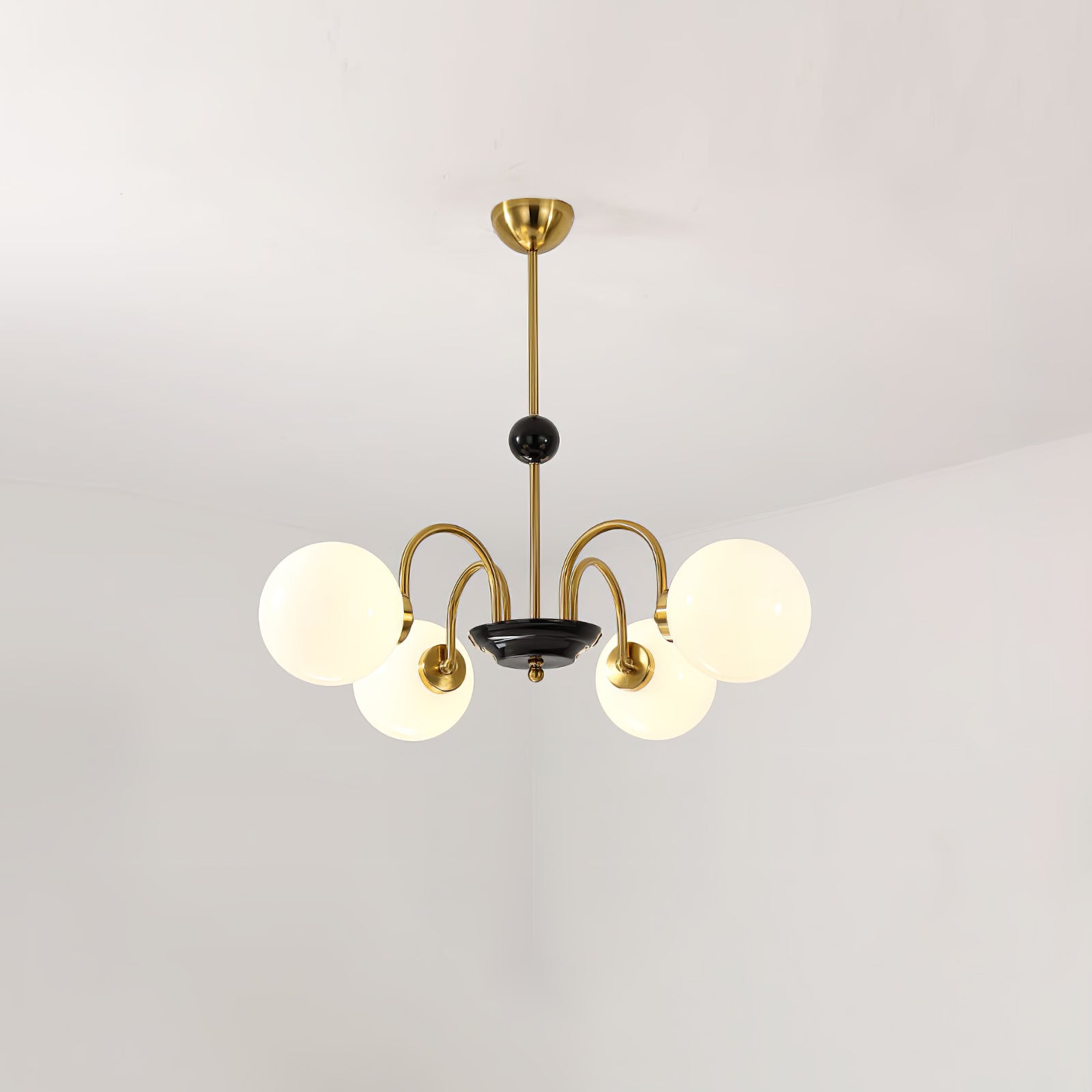 Lustra Chandelier Cadre en Tige et Blanc - Neutralighting