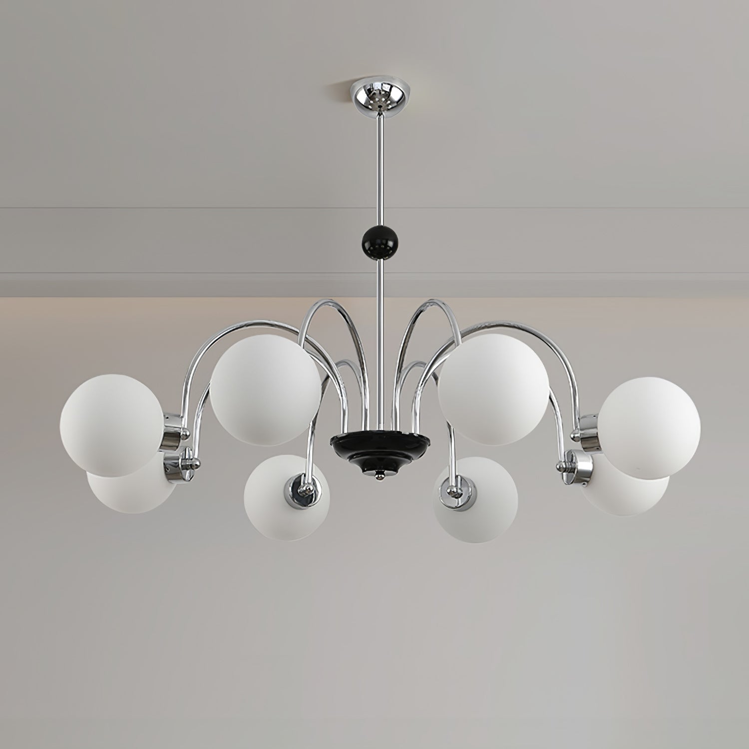 Lustra Chandelier Cadre en Tige et Blanc - Neutralighting