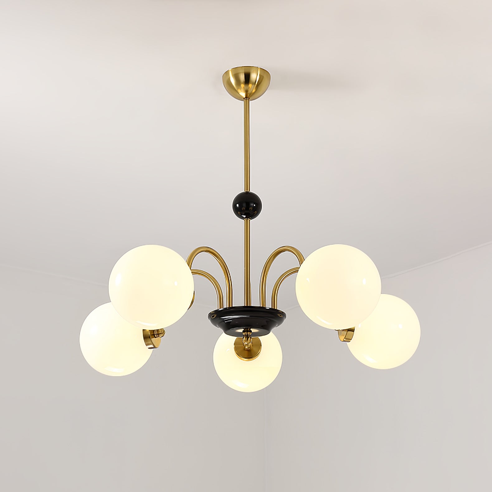 Lustra Chandelier Cadre en Tige et Blanc - Neutralighting