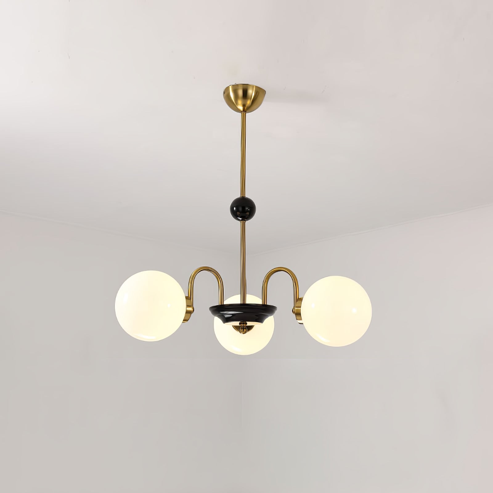 Lustra Chandelier Cadre en Tige et Blanc - Neutralighting