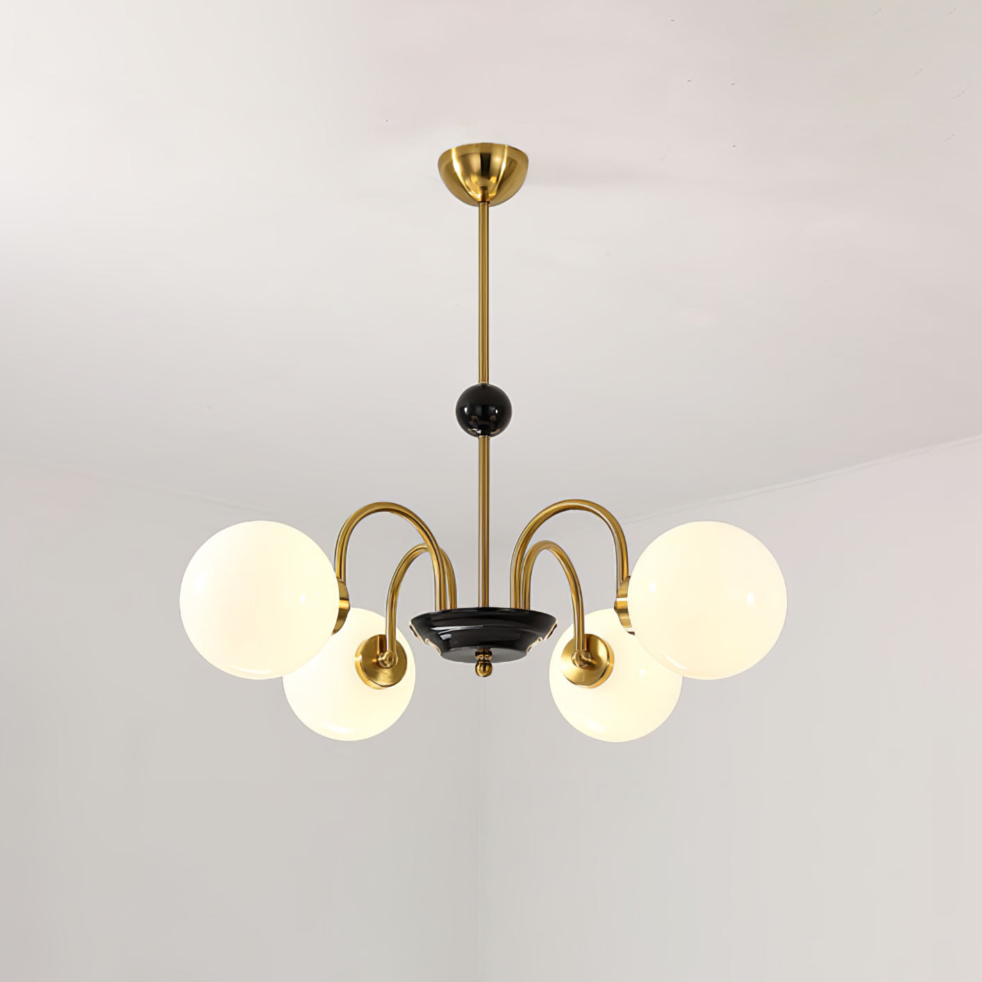 Lustra Chandelier Cadre en Tige et Blanc - Neutralighting