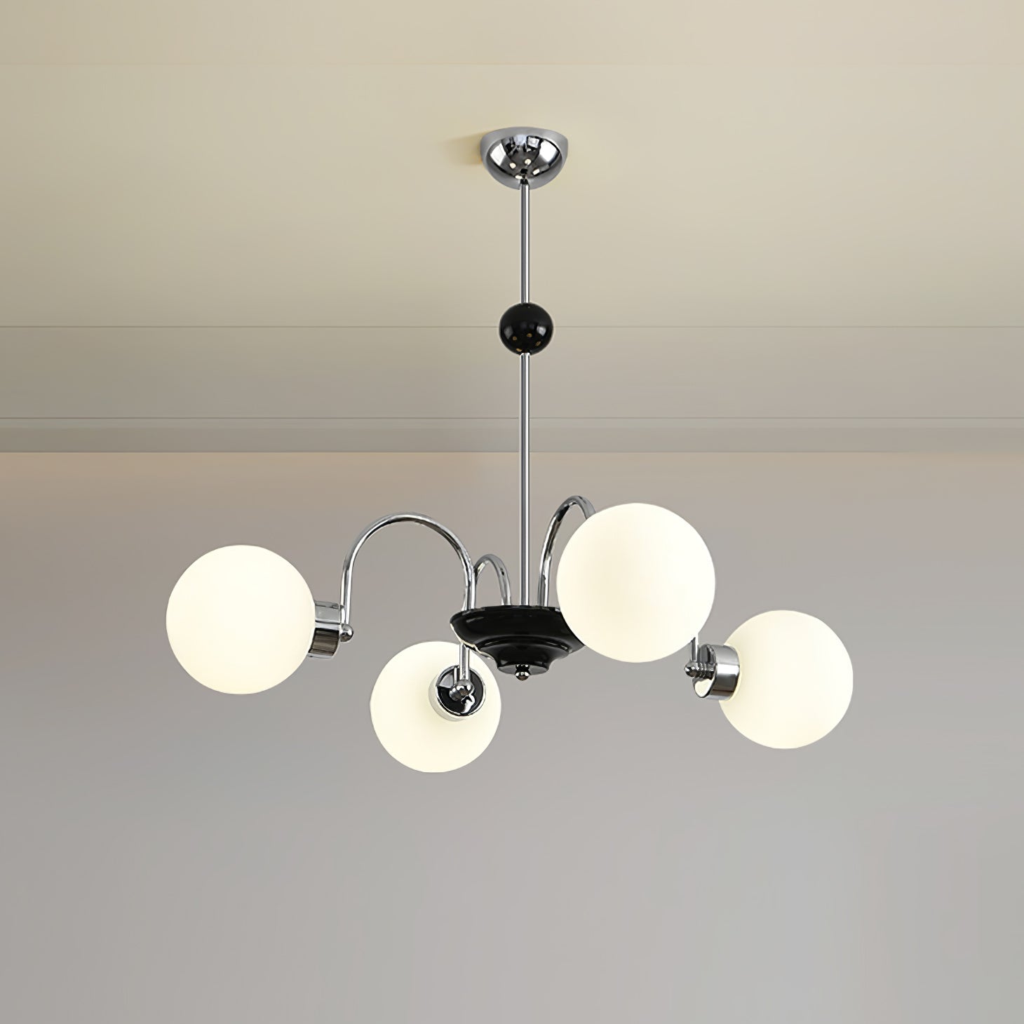 Lustra Chandelier Cadre en Tige et Blanc - Neutralighting