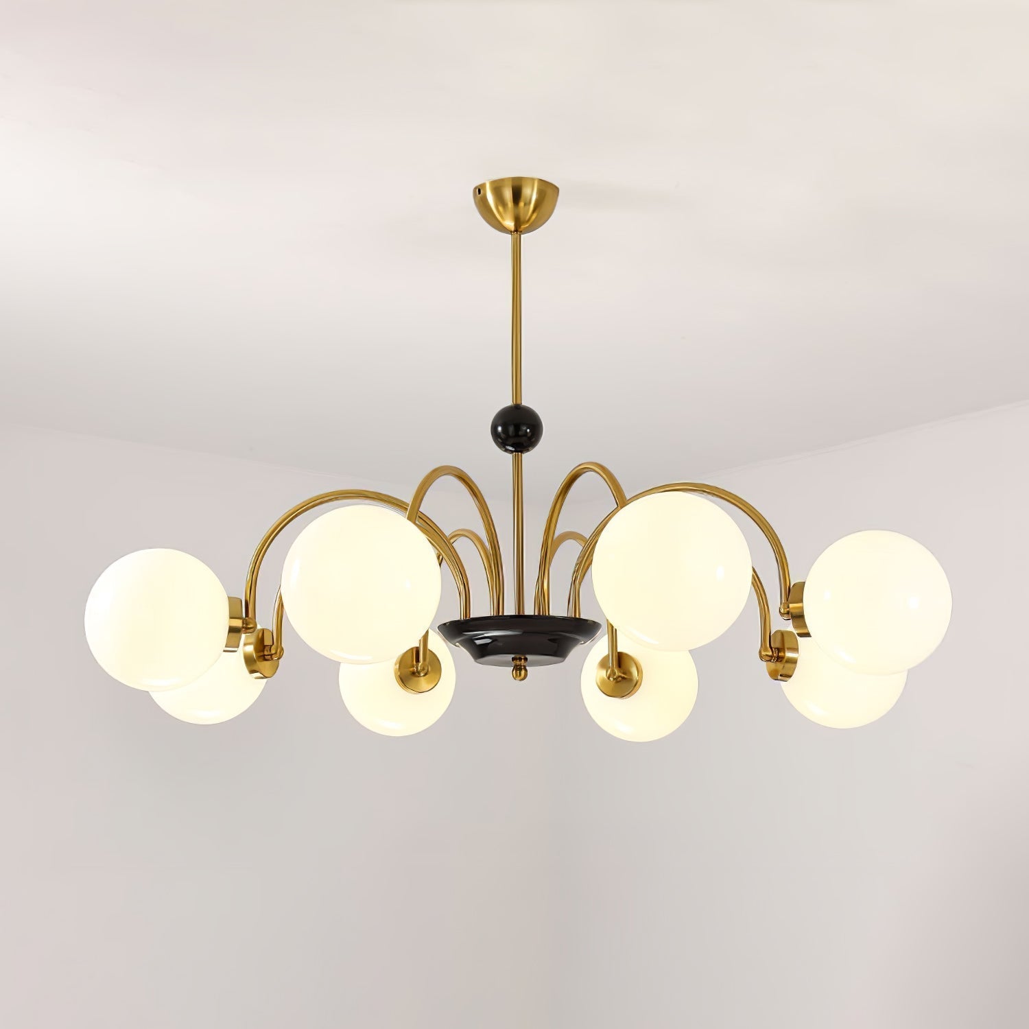 Lustra Chandelier Cadre en Tige et Blanc - Neutralighting