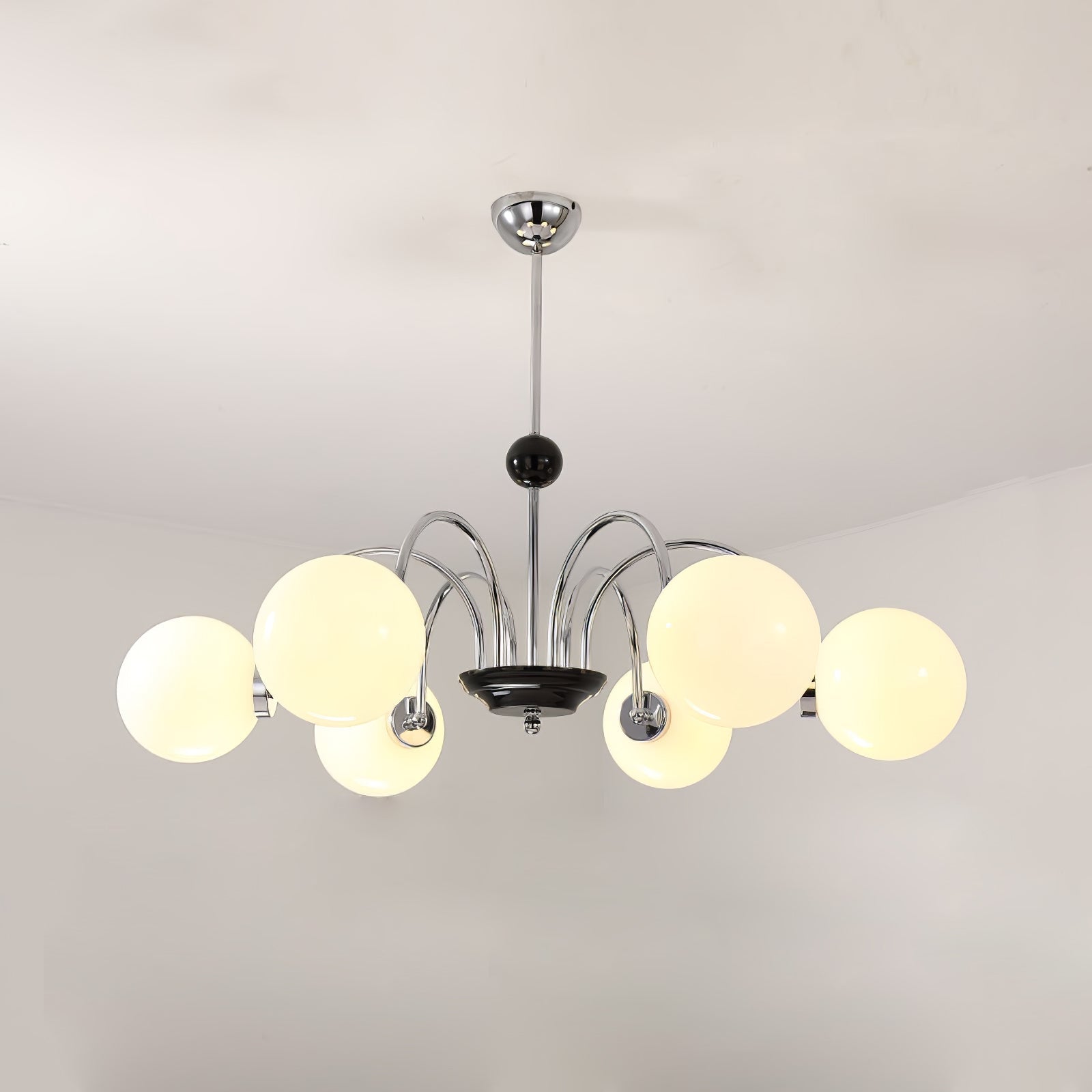 Lustra Chandelier Cadre en Tige et Blanc - Neutralighting