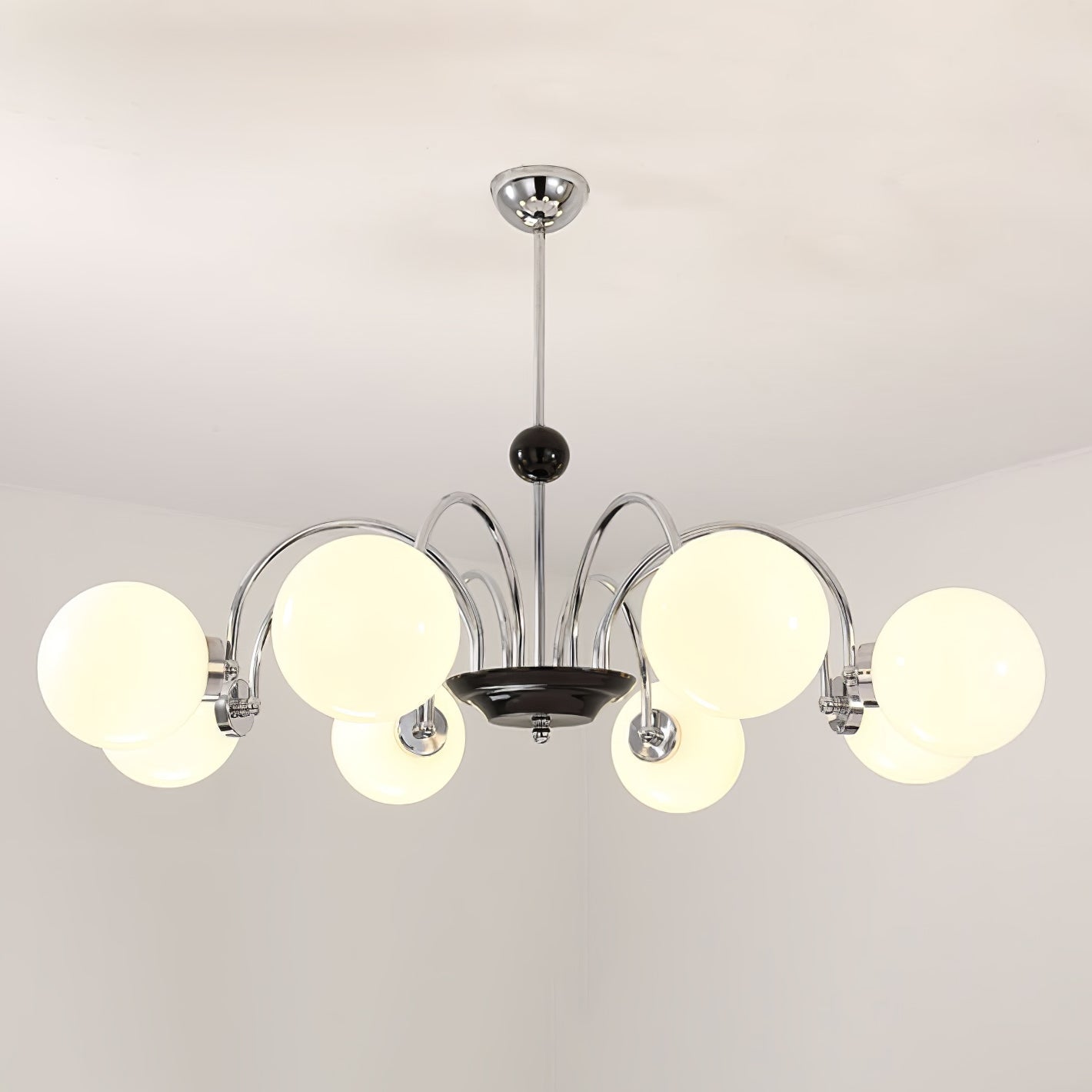 Lustra Chandelier Cadre en Tige et Blanc - Neutralighting