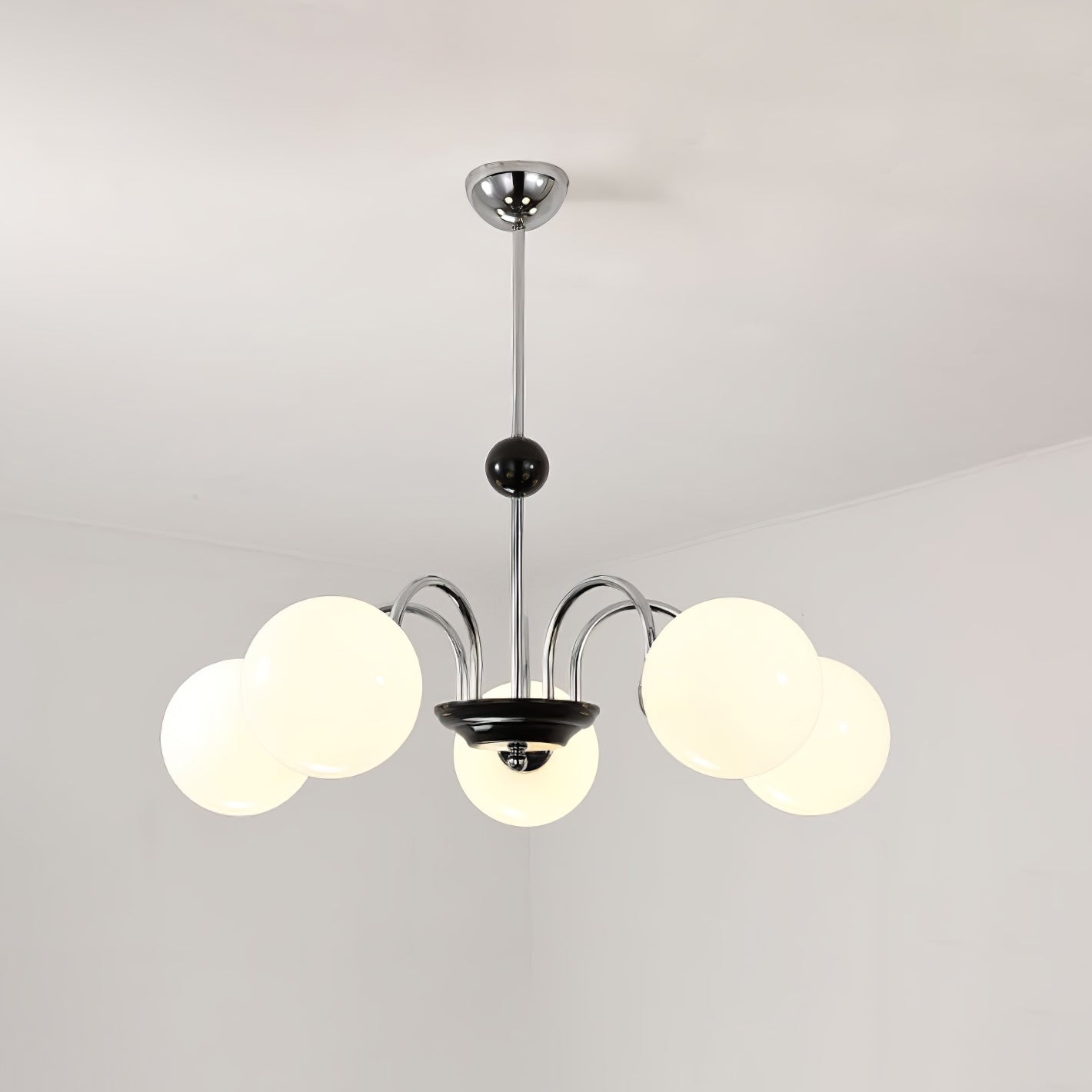 Lustra Chandelier Cadre en Tige et Blanc - Neutralighting