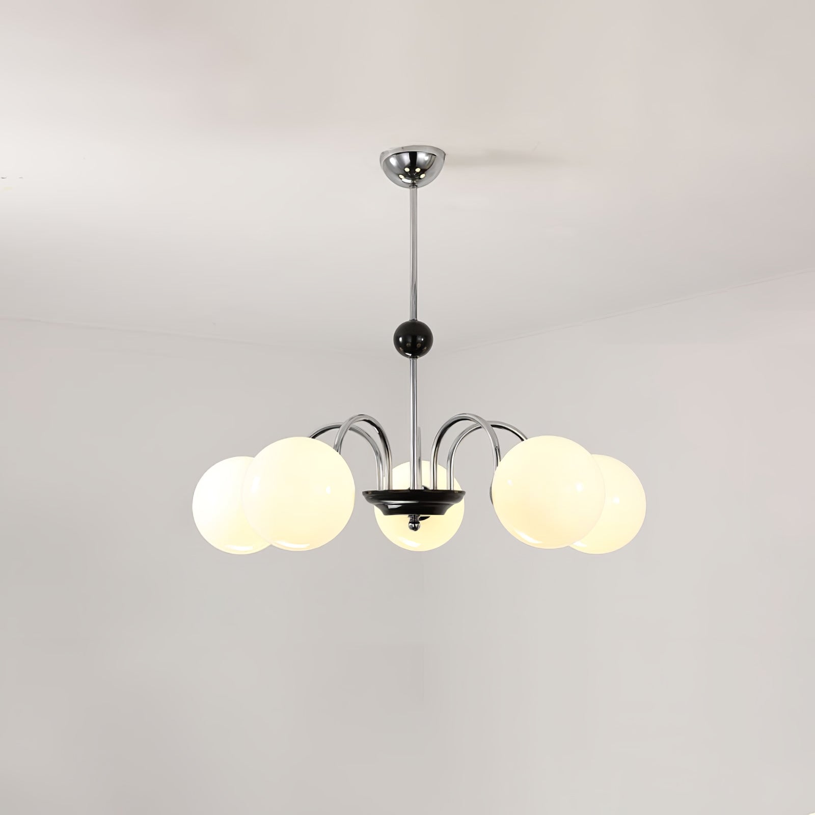 Lustra Chandelier Cadre en Tige et Blanc - Neutralighting