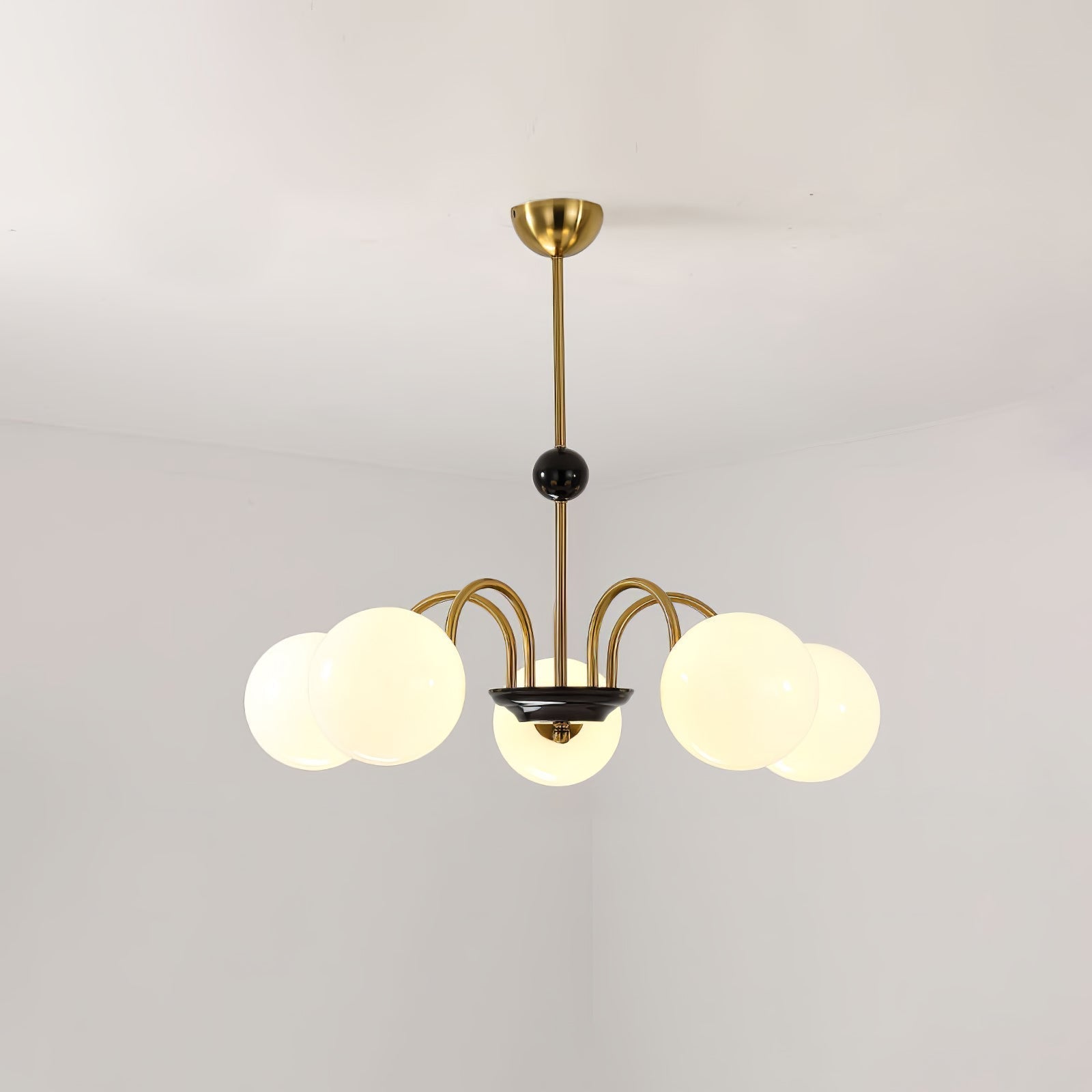Lustra Chandelier Cadre en Tige et Blanc - Neutralighting