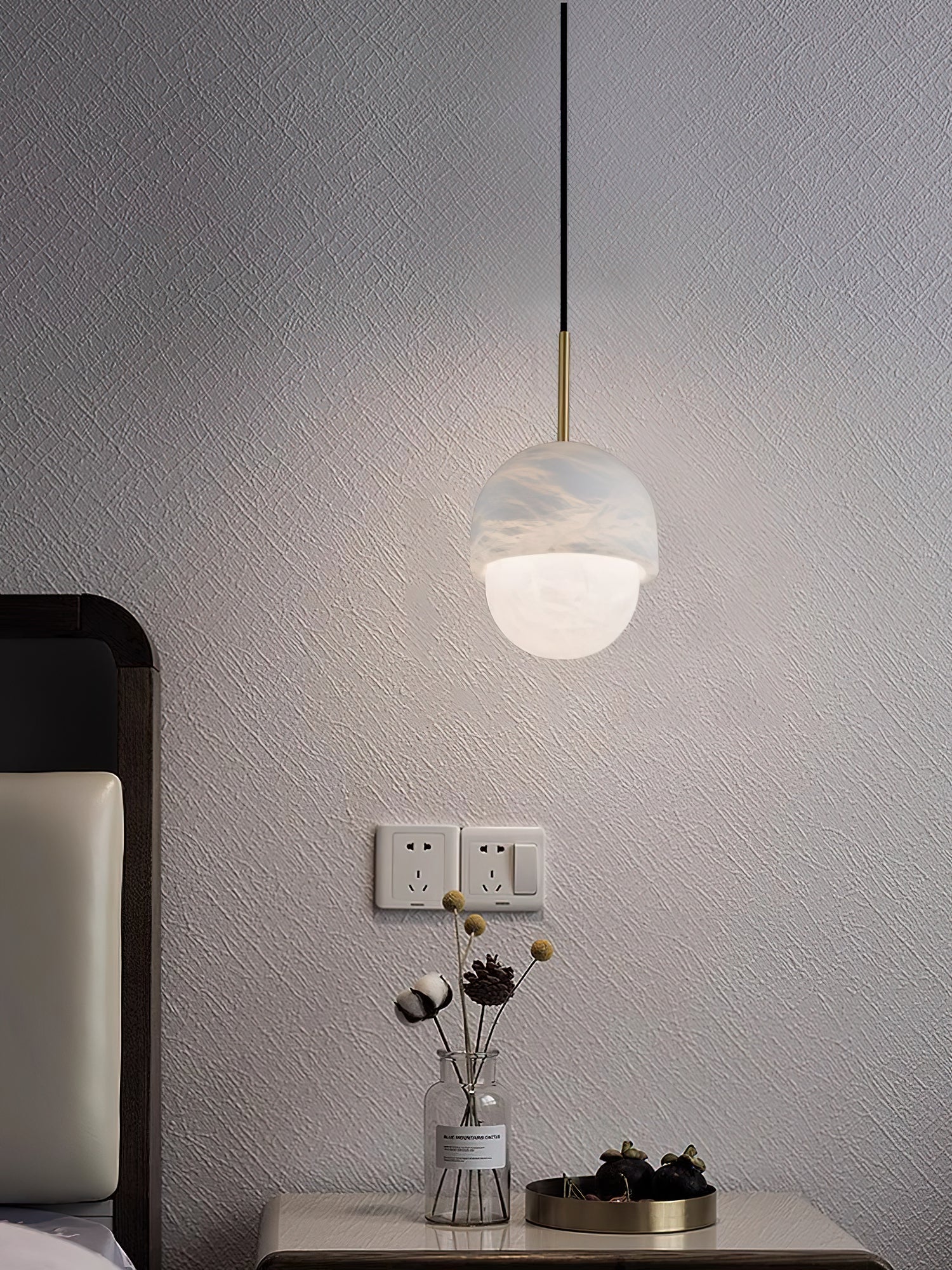 Aurzorus Modern Minimalist Art Alabaster Pendant Light - Lamp Copper
