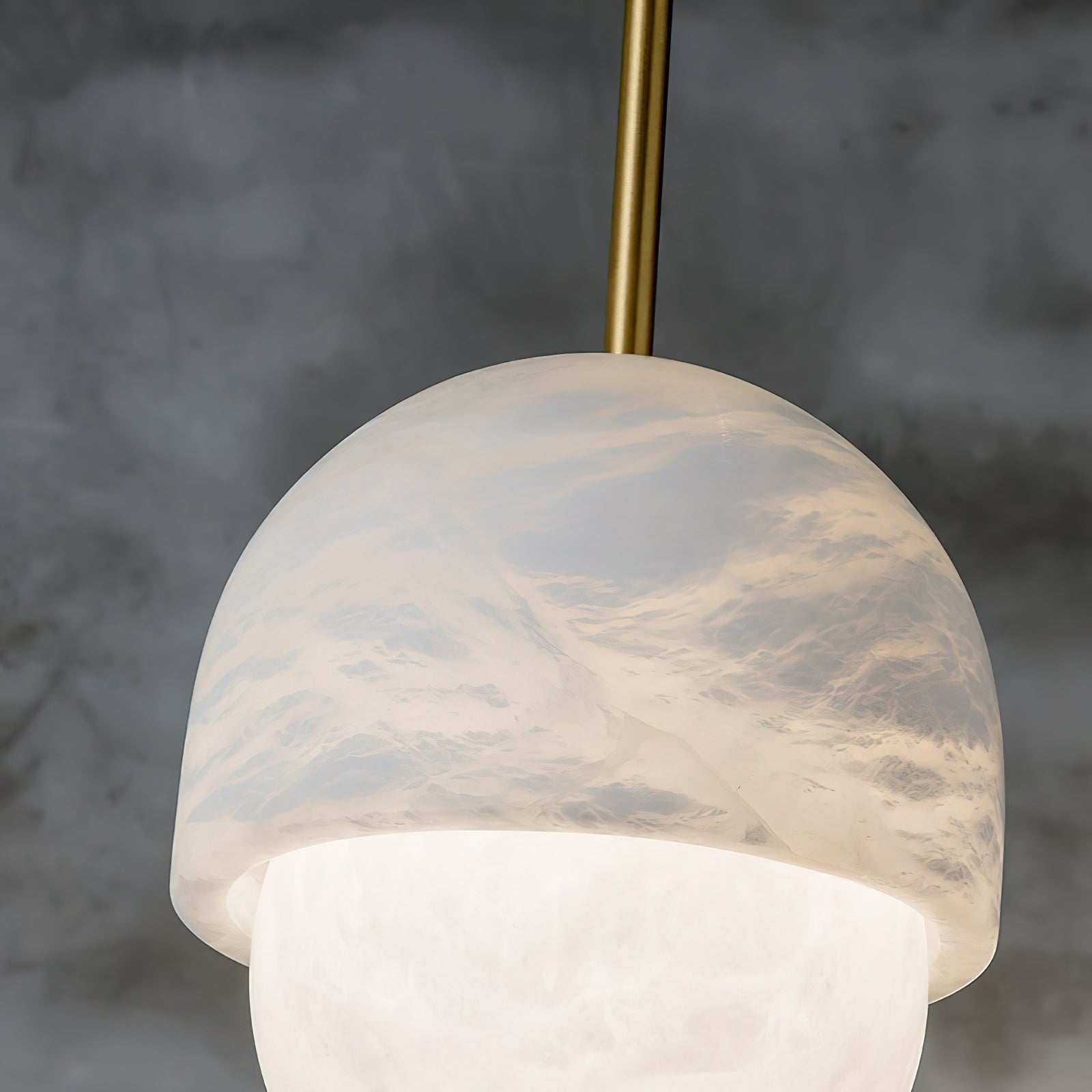 Aurzorus Modern Minimalist Art Alabaster Pendant Light - Lamp Copper