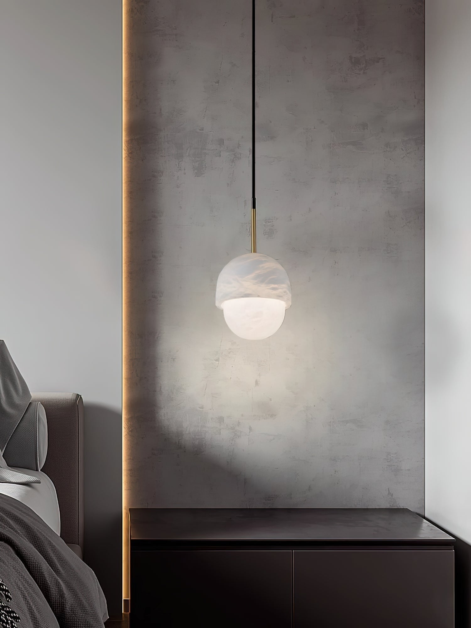 Aurzorus Modern Minimalist Art Alabaster Pendant Light - Lamp Copper