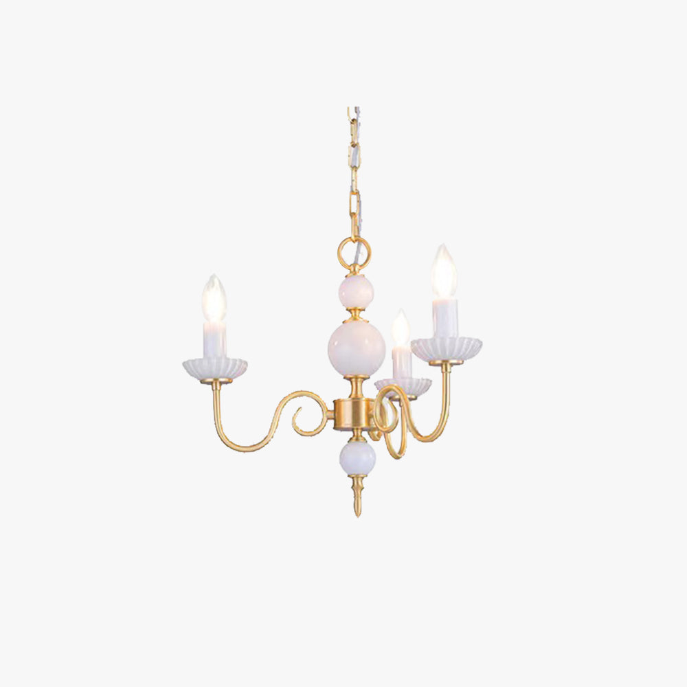 Silva Vintage LED Bougie Lustre Brasse à Céramique Salon