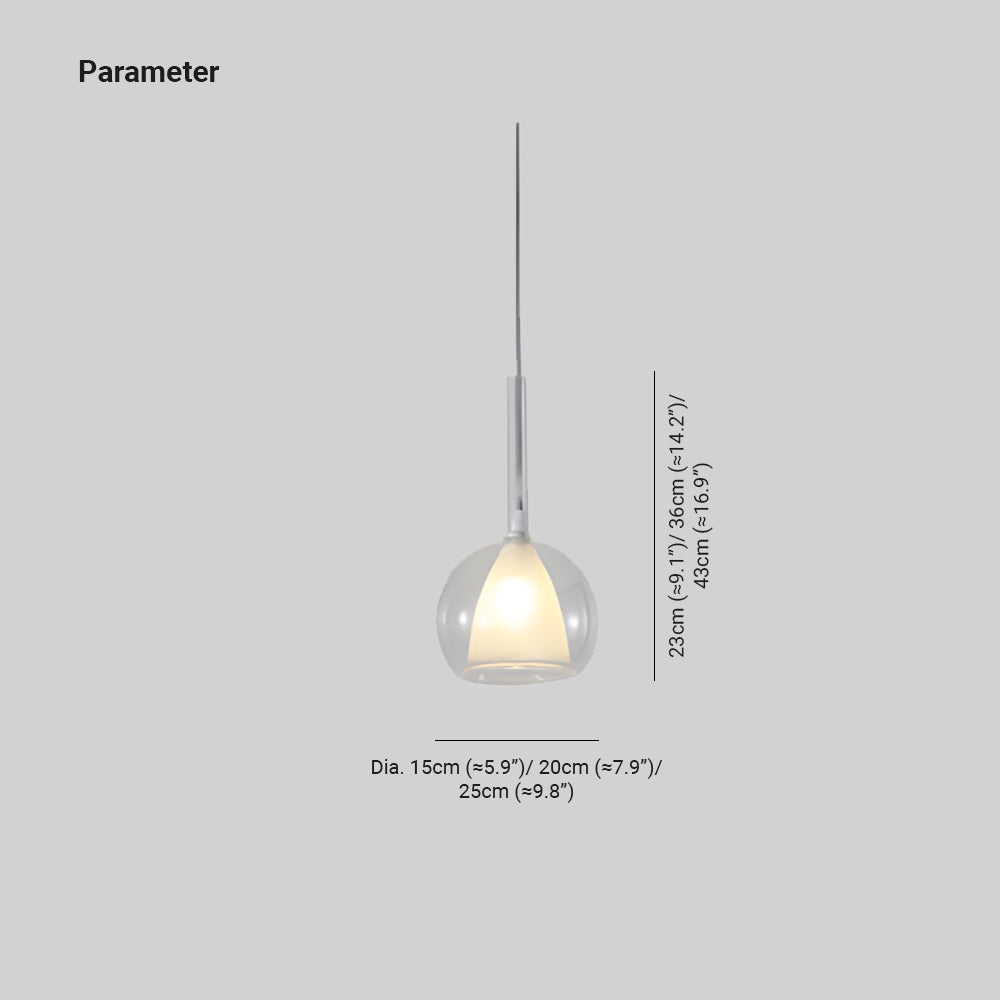 Valentina Moderne Sphère LED Suspension Verre Salle à Manger - Neutralighting