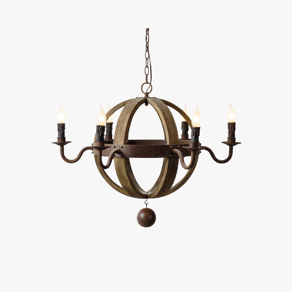 Silva Rustique Suspension Bois Métal Couloir Restaurant - Neutralighting