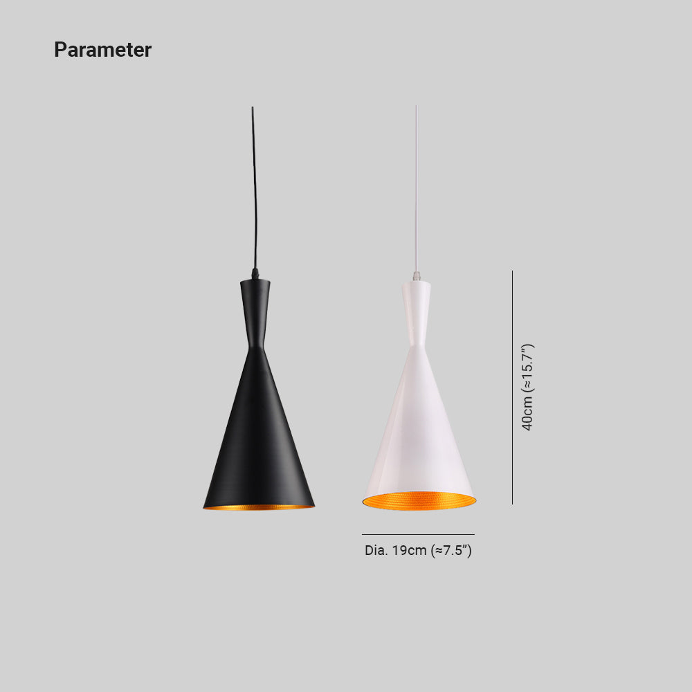 Haillie En Forme de Cône Conique Suspension Métal Chambre à Coucher - Neutralighting