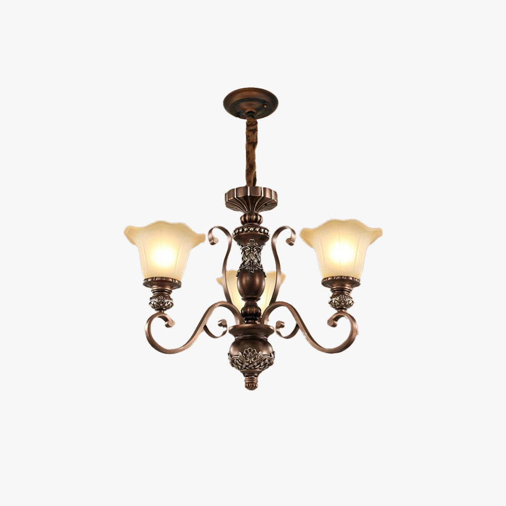 Arisha Rétro Fleur Suspension Métal Verre Salon Chambre à Coucher - Neutralighting