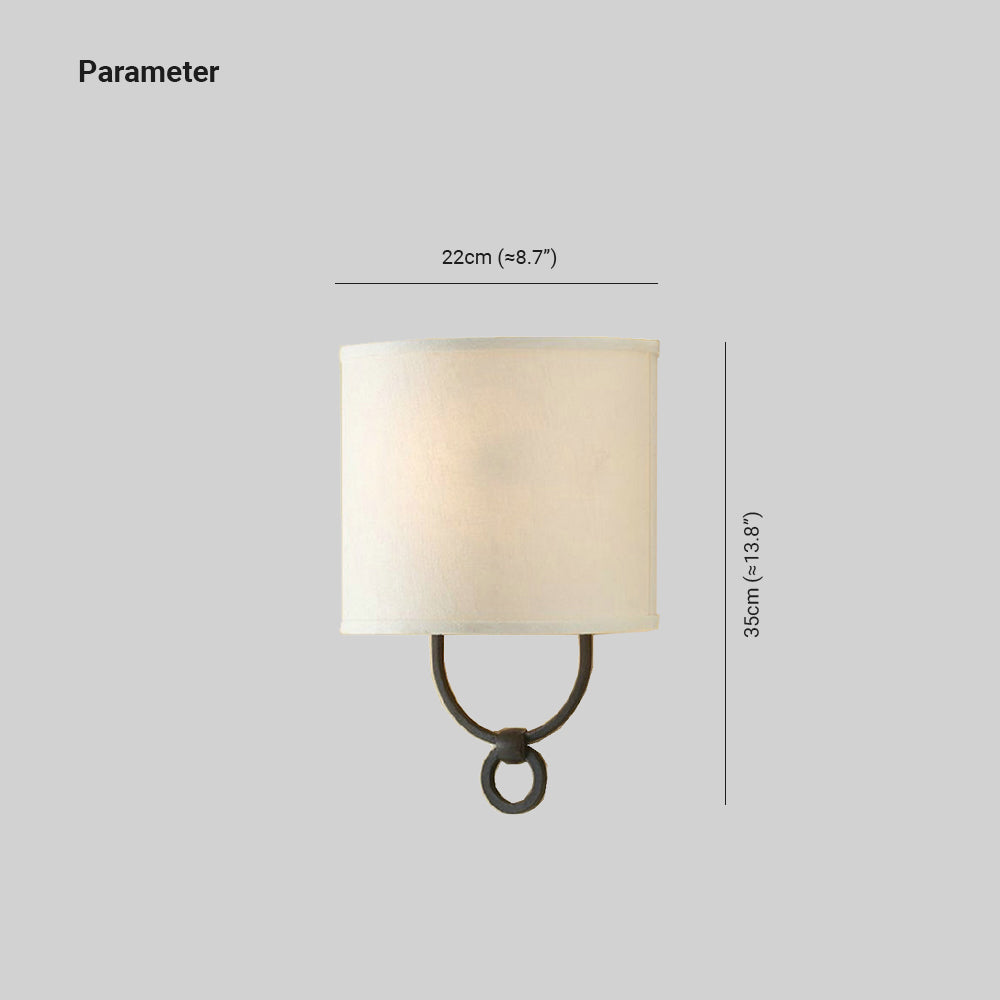 Silva Moderne Cylindrique Métal Tissu Intérieur Applique Murale Chambre à Coucher