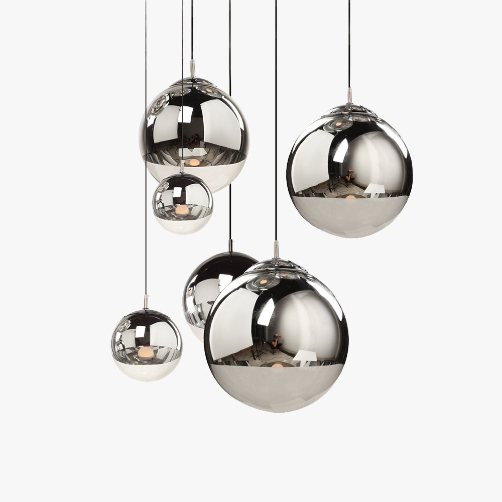 Valentina Industriel Rond Métal Verre Suspension Salon - Neutralighting